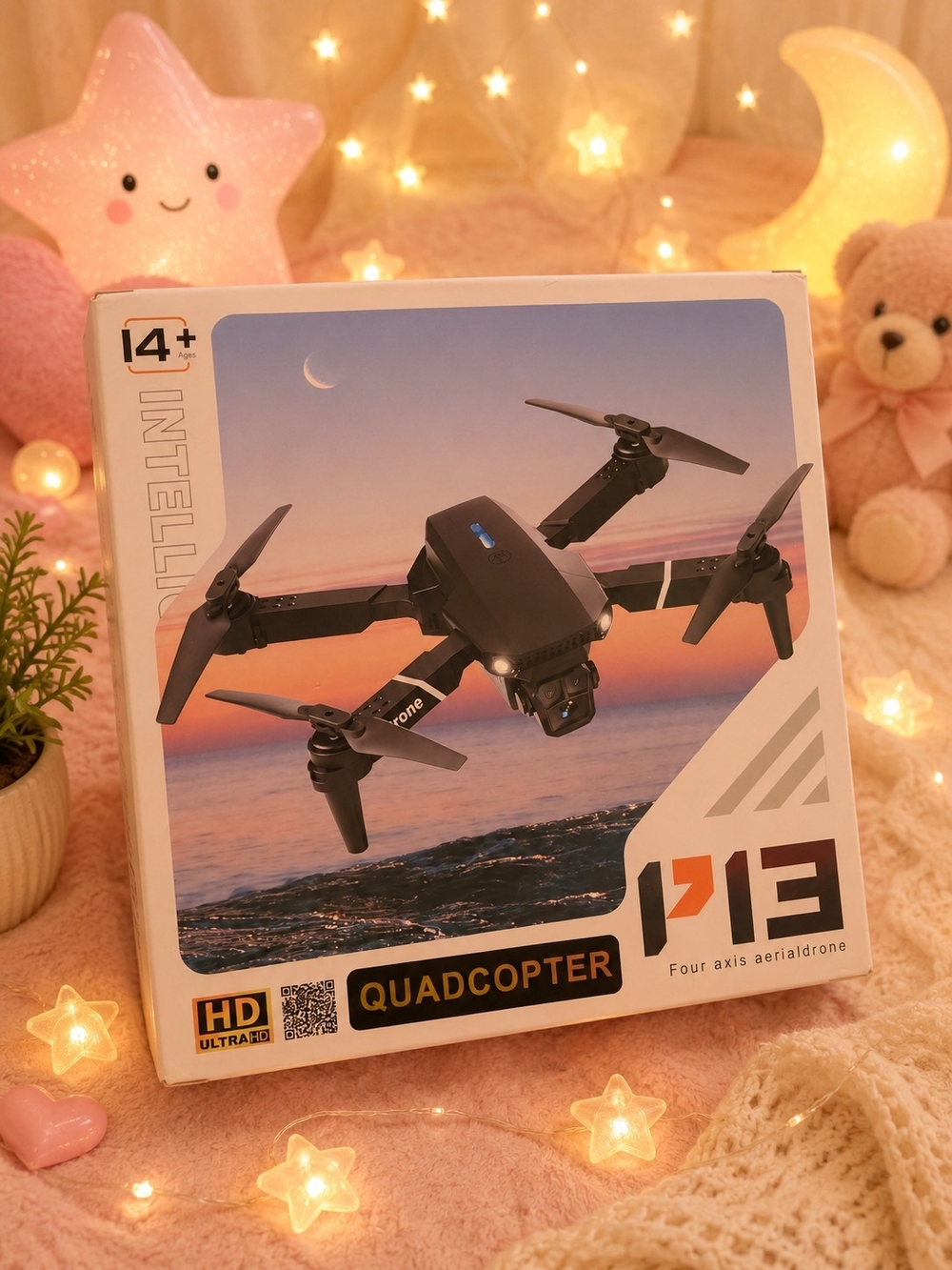 P13 Foldable Quadcopter Drone - Black